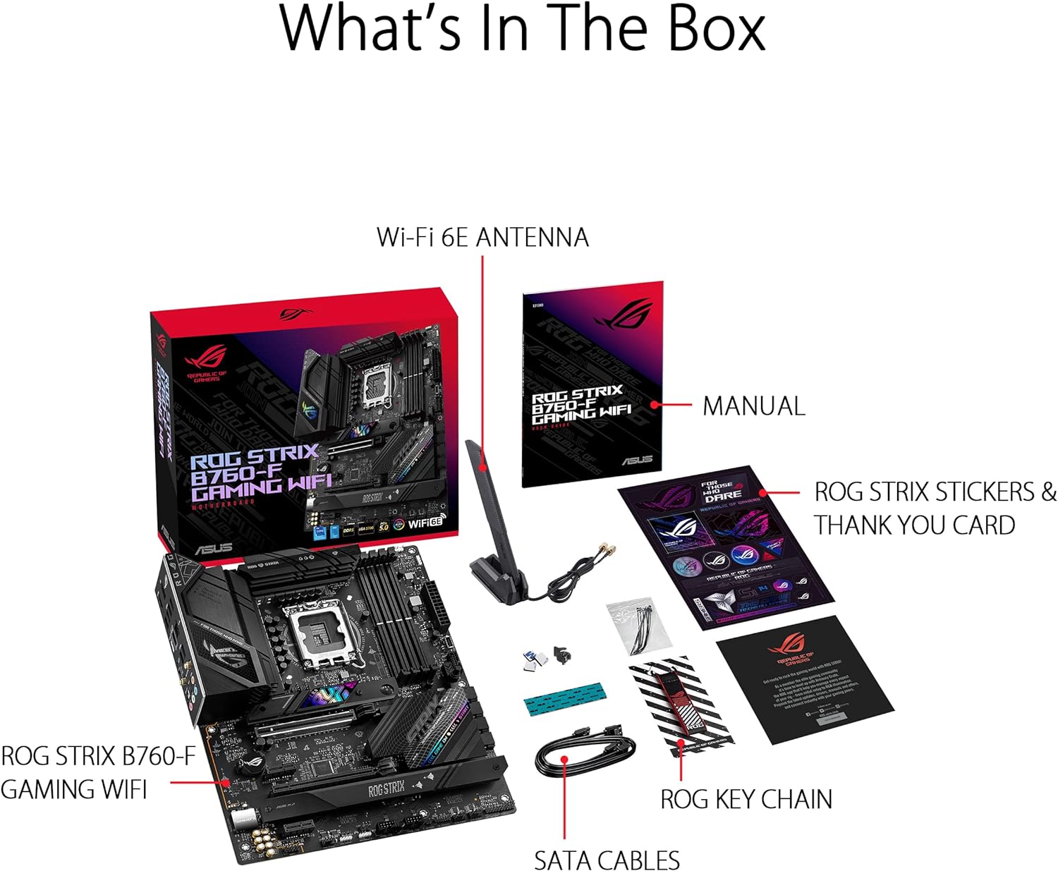 ASUS ROG Strix B760-F Gaming WiFi Intel® B760(13th and 12th Gen) LGA 1700 ATX Motherboard ASUS ROG Strix B760-F Gaming WiFi Intel® B760(13th and 12th Gen) LGA 1700 ATX Motherboard